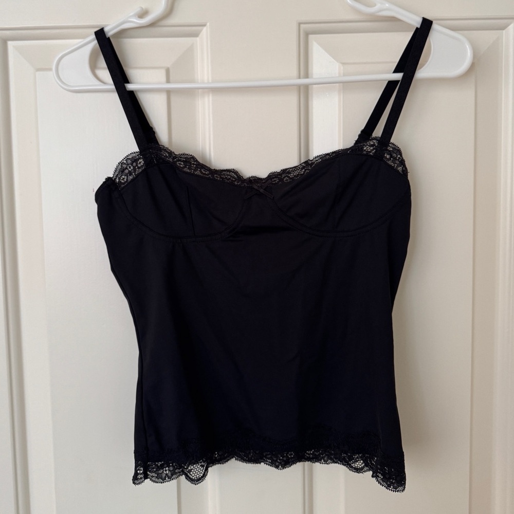 Lioness Black Lace Trim Tank Top